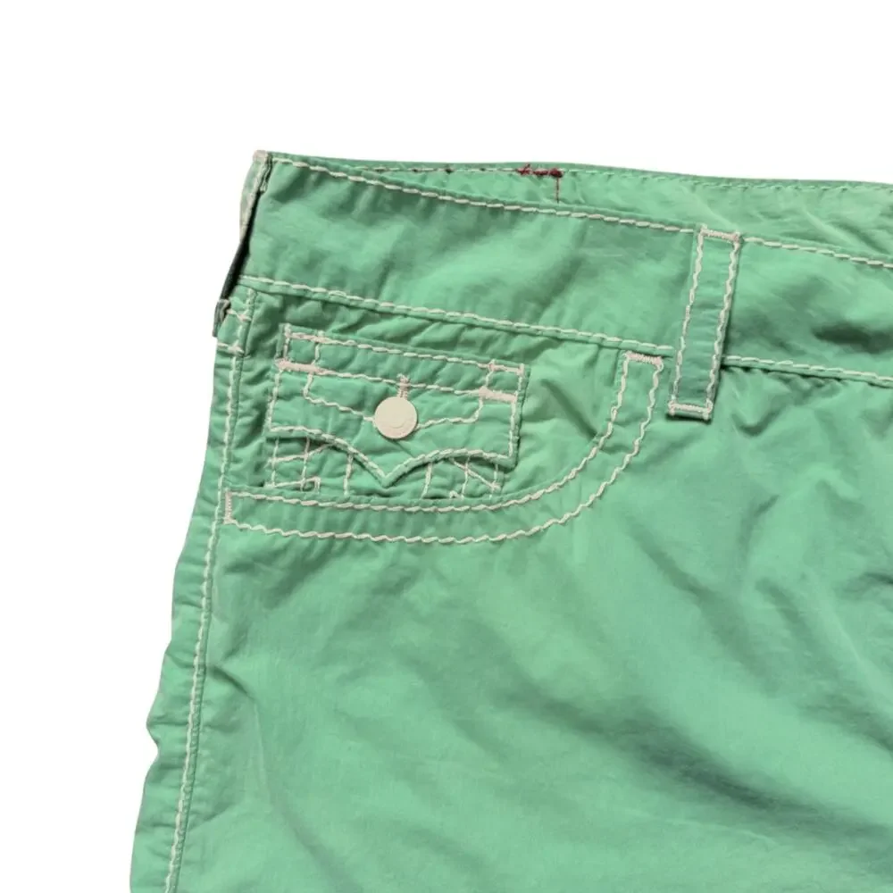 True Religion Cotton Blend Cargo Utility Streetwear Green Shorts | Size 40